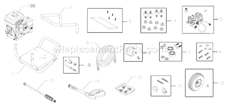 Page A Diagram and Parts List for 020307-1  Briggs and Stratton Pressure Washer